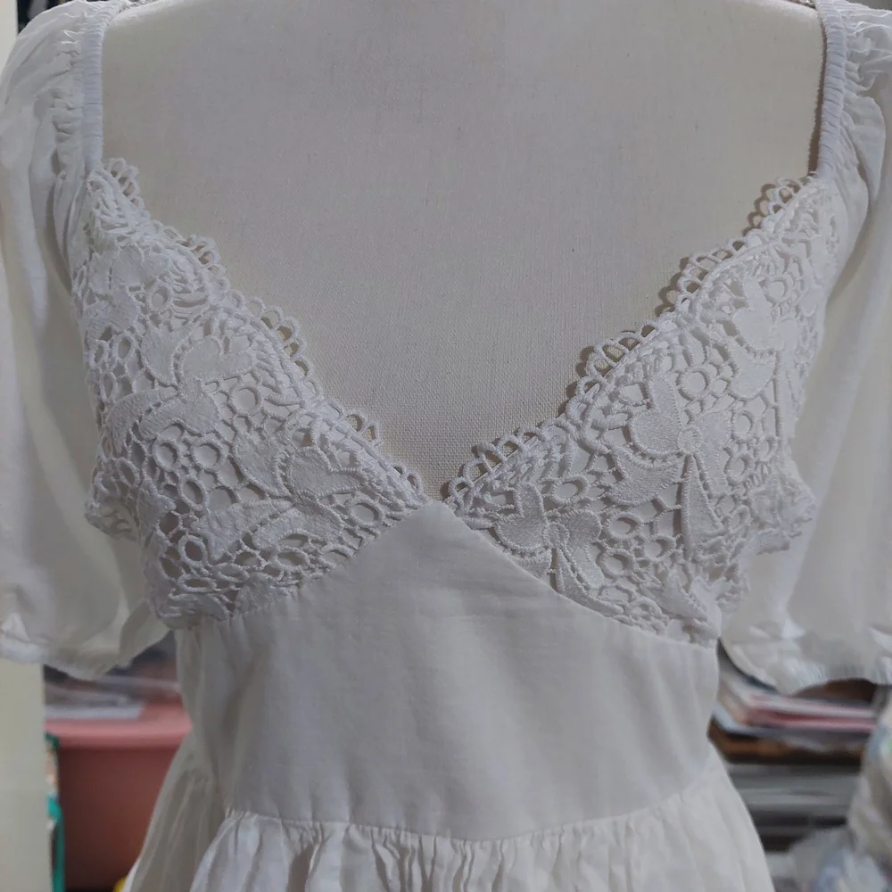 Princess Polly‎ Krysten White Puff Sleeve Mini Dress Sz 12 - Picture 5 of 12